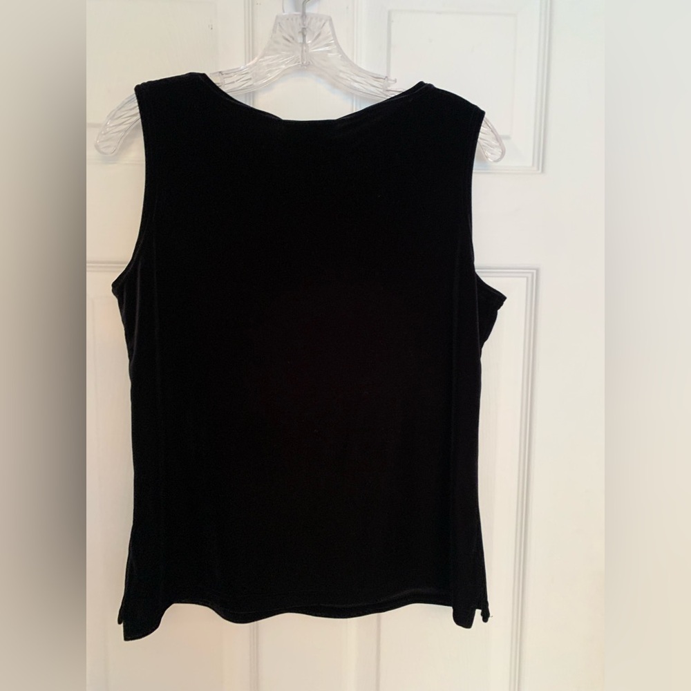 Notations Women's Elegant Black Velvet Tank Top Holiday Classic - Picture 2 of 7